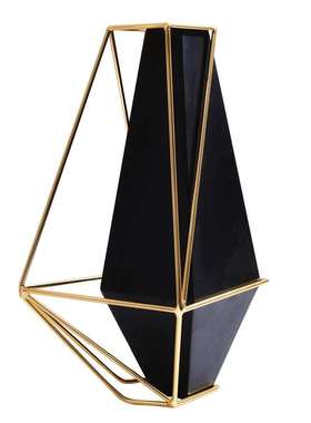 新中式轻奢几何金属花瓶摆件客厅玄关餐桌样板房装饰品电视柜花器