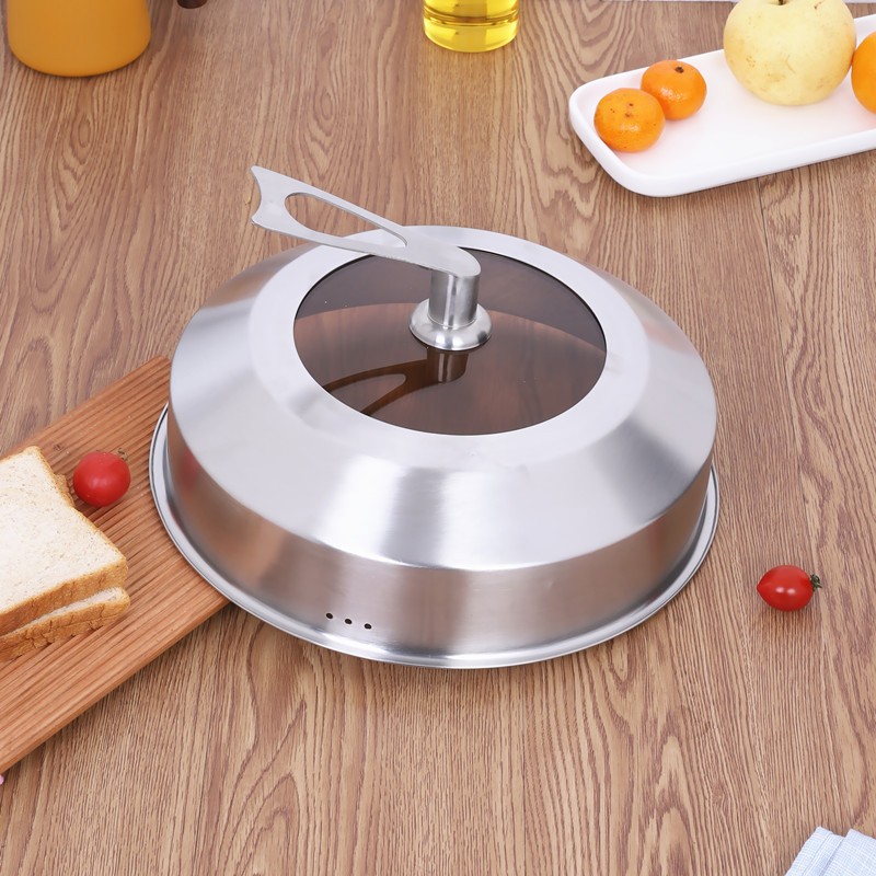 蒸锅锅盖高盖304不锈钢加高26cm28CM30cm27家用炒锅汤锅高拱盖子