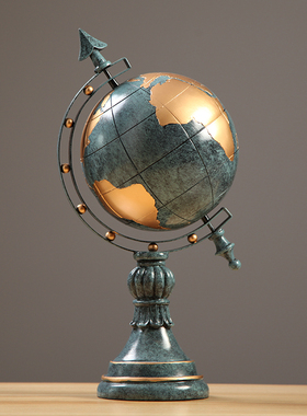 美式北欧地球仪装饰品欧式创意小书房酒柜摆件办公室家居客厅摆设