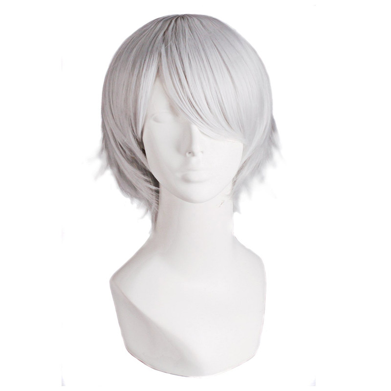 潼漫 cos假发男女适用短发30CM万用反翘直发银白浅灰色动漫全头套,美发护发/假发,演出假发,淘宝优惠券,粉丝福利购,淘宝优惠卷