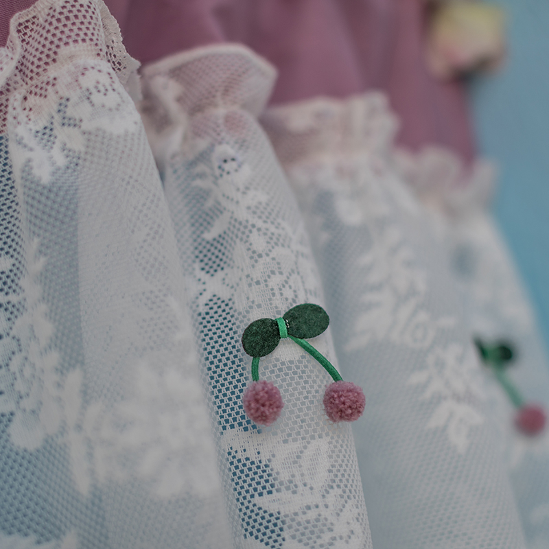 法式美式蕾丝帘田园小窗帘装饰短帘半帘柜帘咖啡帘卧室门帘免打孔