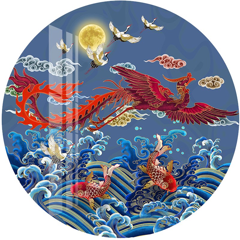 祥麟瑞凤十字绣2024新款线绣客厅小幅卧室中式玄关小件自己绣手工