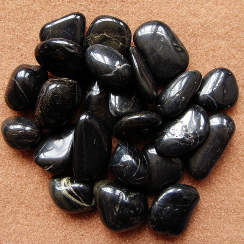 黑色鹅卵石头抛光铺路雨花石庭院景观造景鹅软石原石鱼缸多肉石子