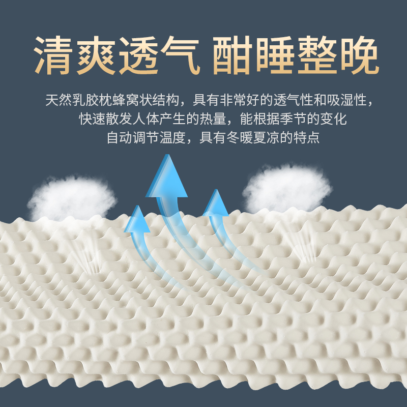 泰国天然乳胶按摩款双人长枕头夫妻情侣一体1.2m1.5米成人护颈枕