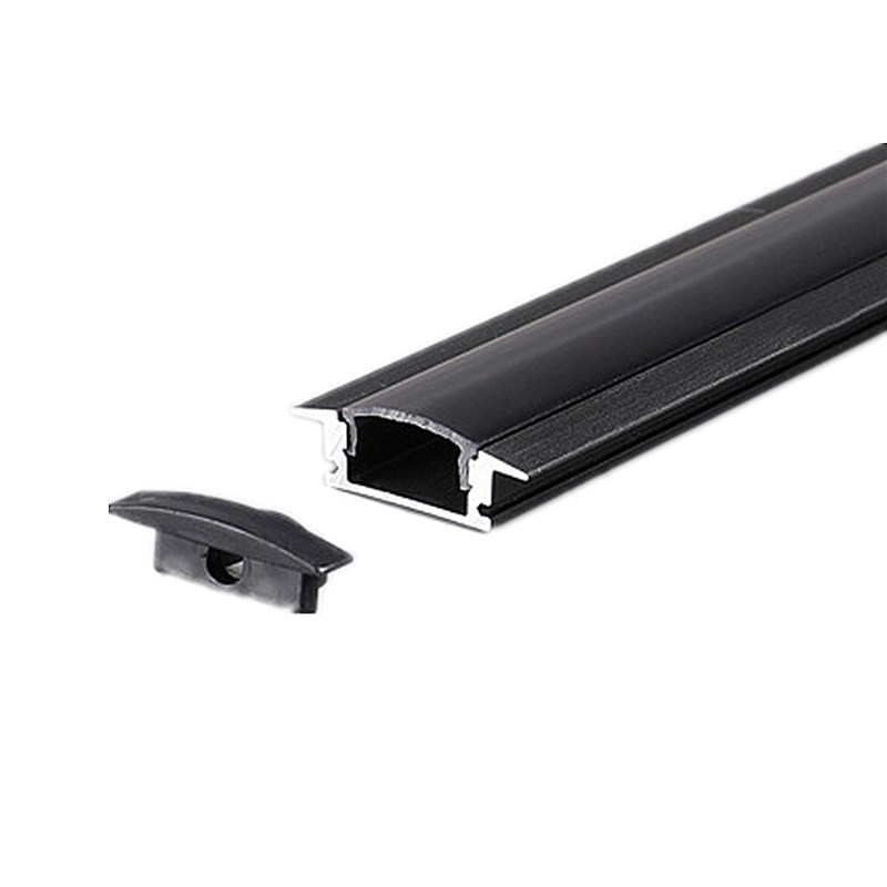 LED黑色220V超薄嵌入式硬灯条全黑铝槽灯罩橱柜酒柜暗藏长线条灯