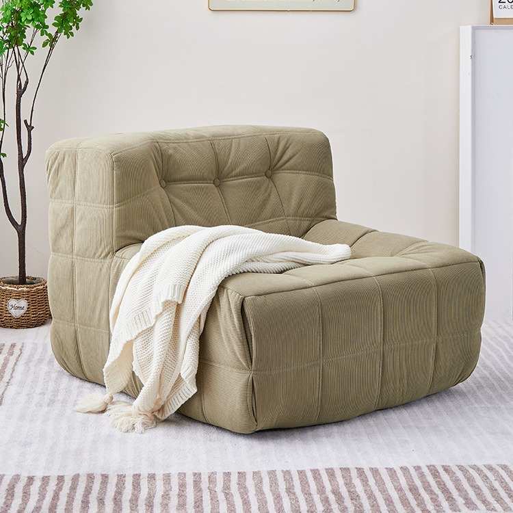 简约现代单人沙发客厅阳台懒人沙发椅家用卧室休闲灯芯绒可睡躺椅