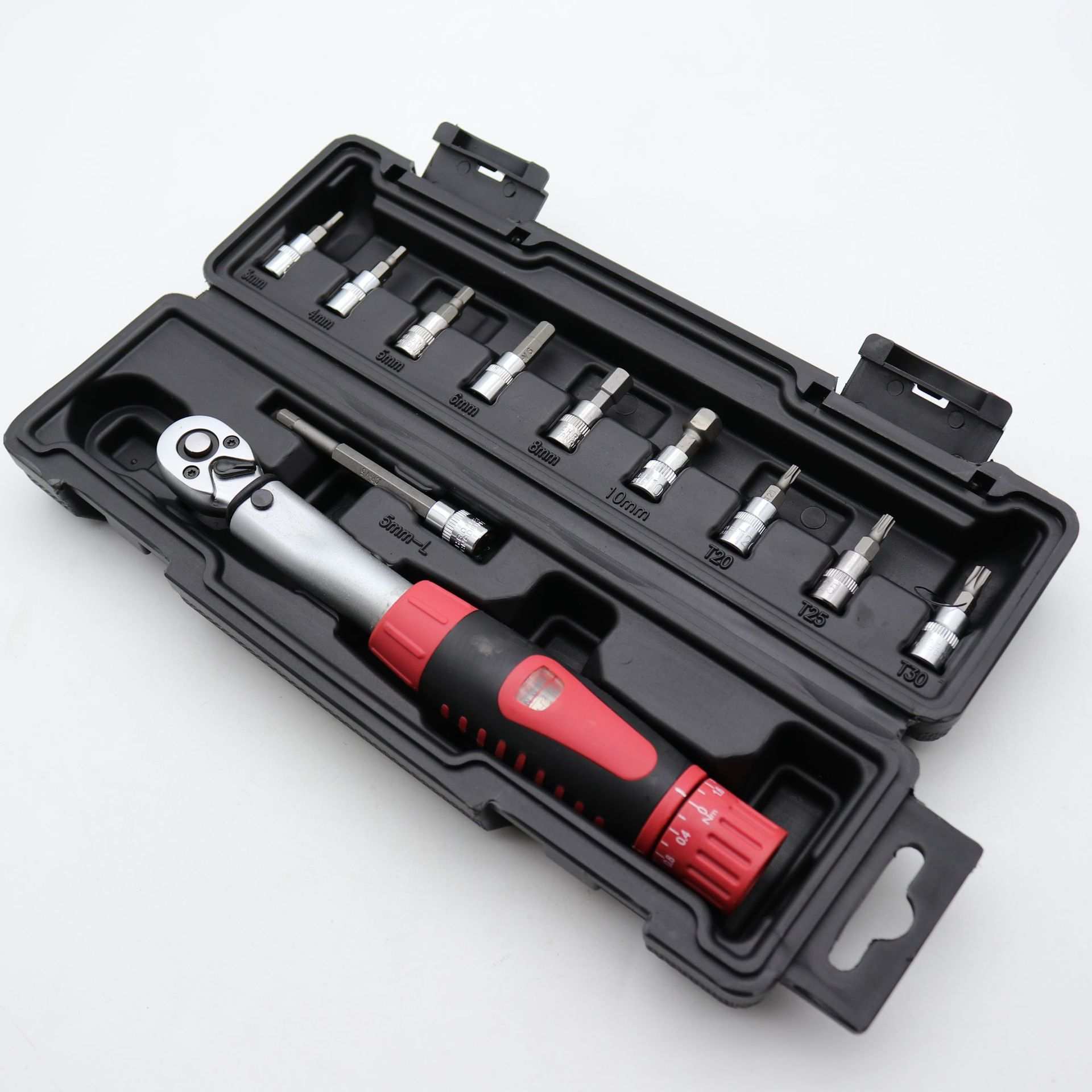 厂家直销棘轮扭力扳手11pcs件套装五金工具维修汽车工具箱多功能