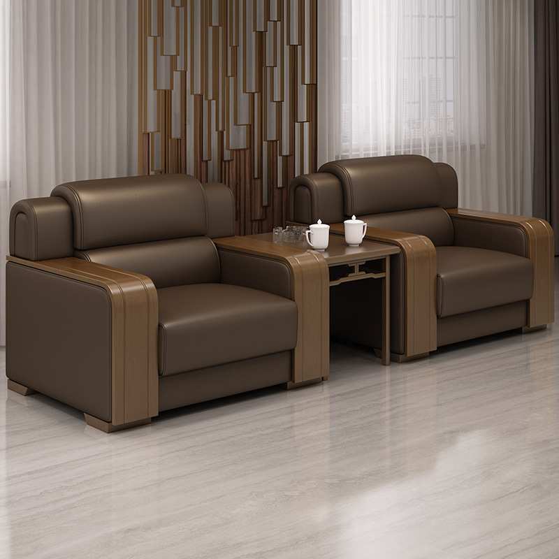 办公接待沙发会客贵宾新中式会议室大会堂领导商务会客单人位洽谈