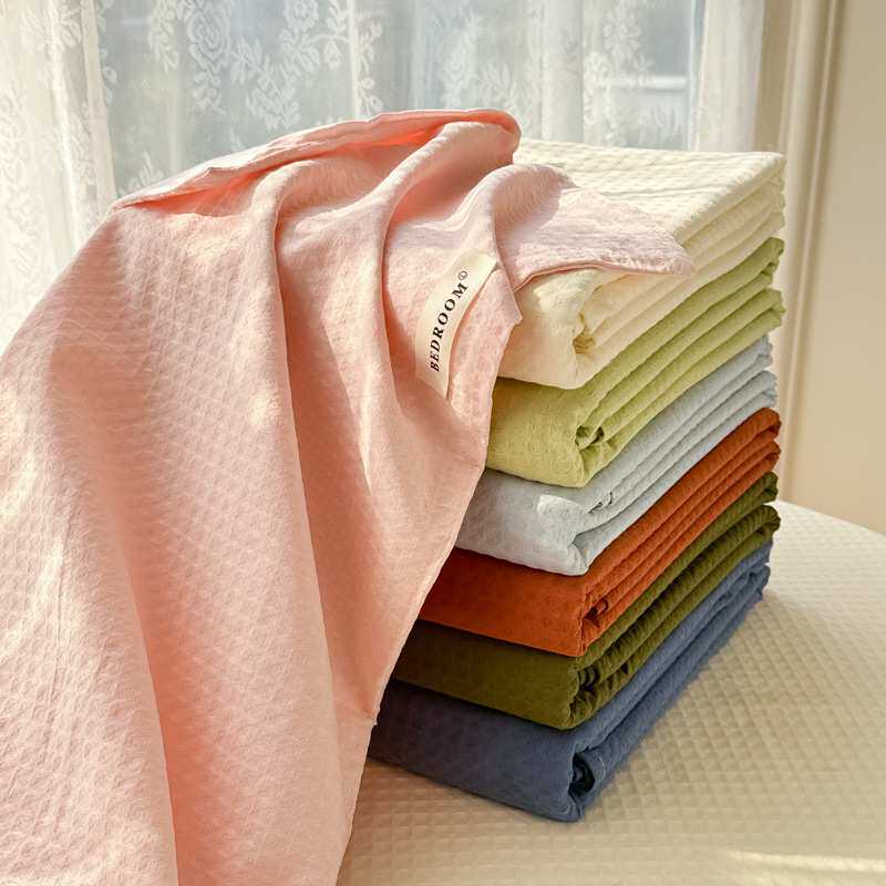 A类母婴级华夫格水洗棉床垫套子单件加密学生宿舍床笠枕套三件套