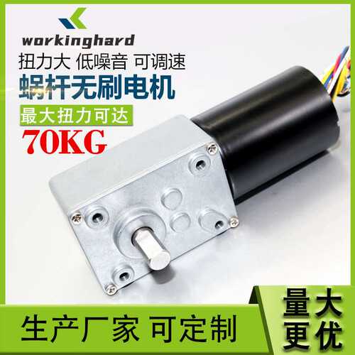 5840-3650直流无刷涡轮蜗杆减速电机 12V24V无刷电机带自锁刹车