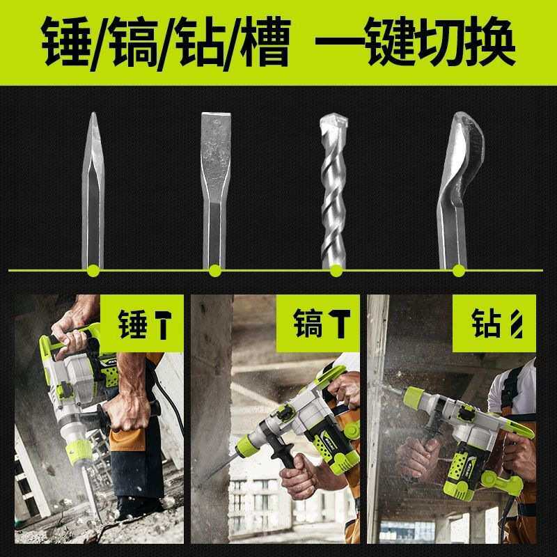 德国芝浦电锤电镐电钻家用多功能电捶三用大功率重型冲击钻混凝土