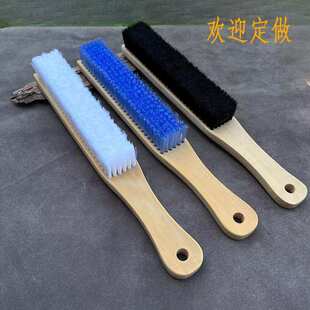 马鬃超长老玉竹柄马颈鬃手工绑线文玩核桃金刚软万毛耐磨蓝丝刷子