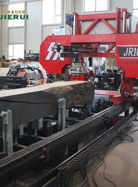 数控卧式带锯机自动锯木机切割木板的机器大型木工锯床sawmill