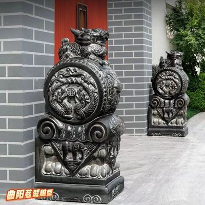 门墩抱鼓青石仿古大象麒