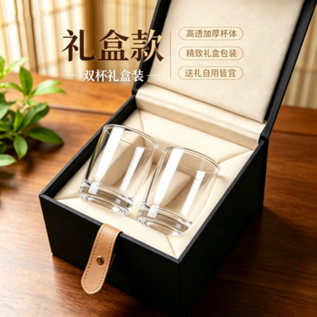 东海一号原矿水晶杯老师傅手工茶杯酒杯茶具主人杯高档水晶玻璃杯
