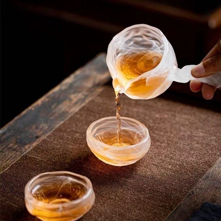 东海原矿原石水晶带把喝茶加厚