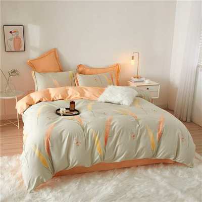 2025新款全棉纯棉13376花卉条格系列印花四件套