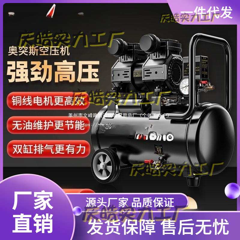 气泵空压机小型高压空气压缩机无油充气泵220V气榜木工其它垒德株