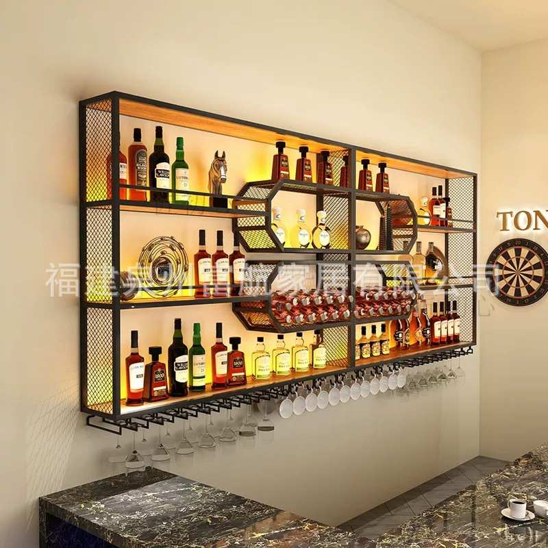 跨境拆装大型酒架壁挂式红酒展示柜创意酒造型酒架酒杯架外贸酒架