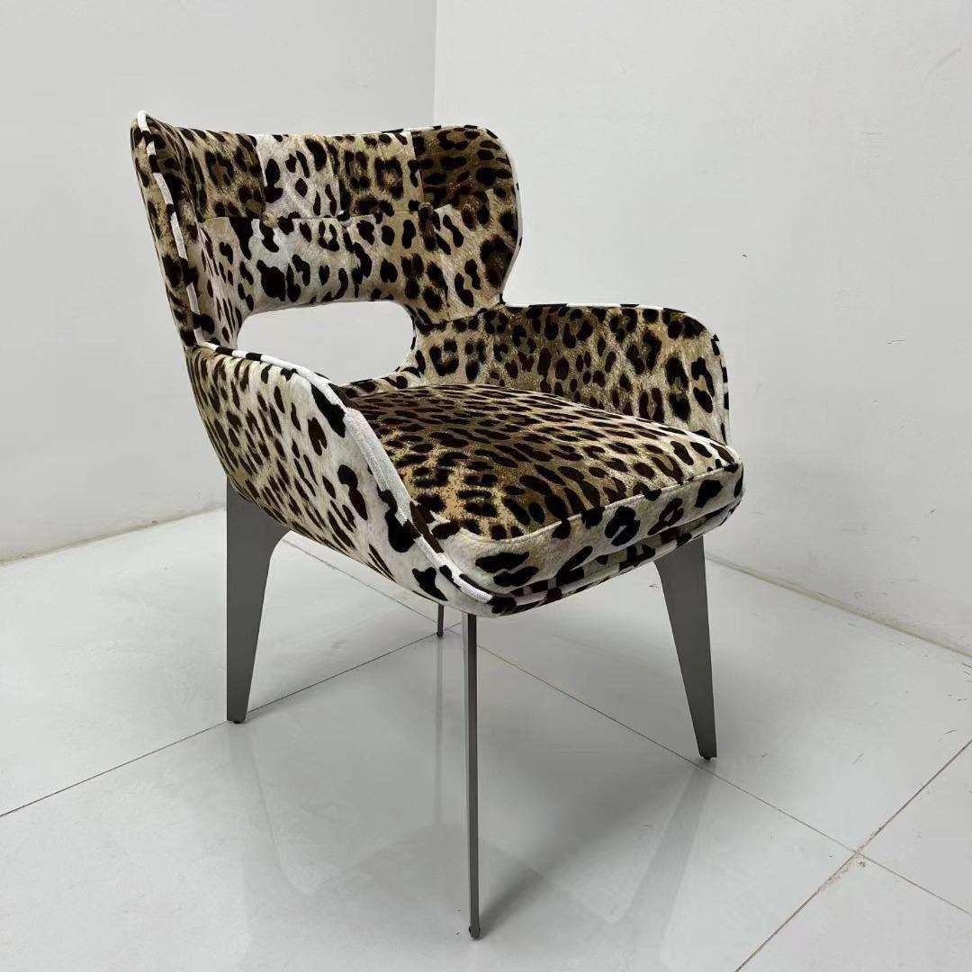 意式轻奢不锈钢餐椅现代简约洽谈椅北欧书桌休闲椅