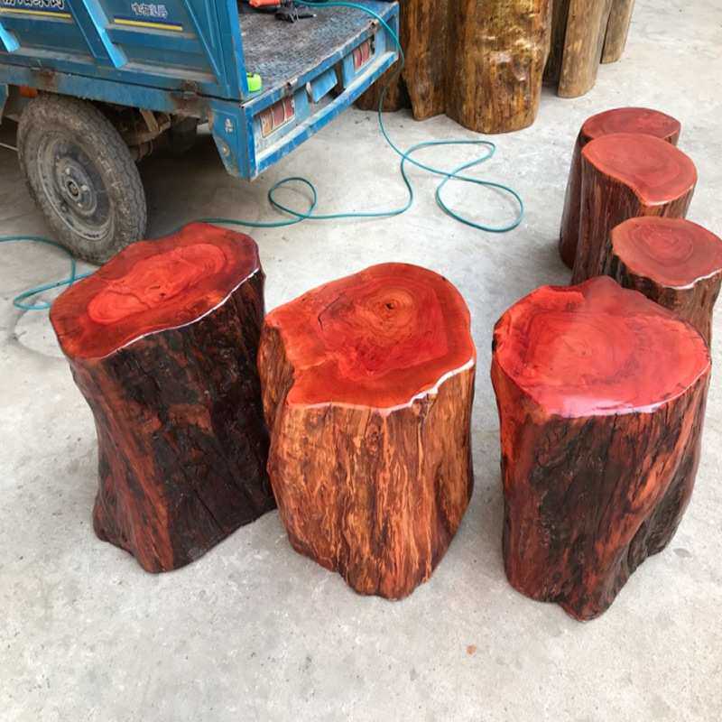 民宿荔枝木圆墩子树桩原木凳子实木客厅根雕花架茶几茶桌配凳高度