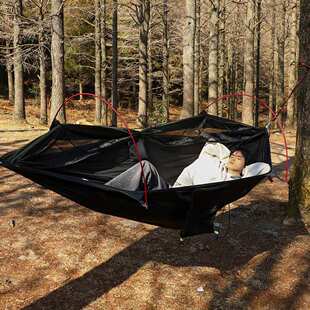 新款推拉式防侧翻带蚊帐吊床户外双人野营秋千室内儿童吊椅庭院