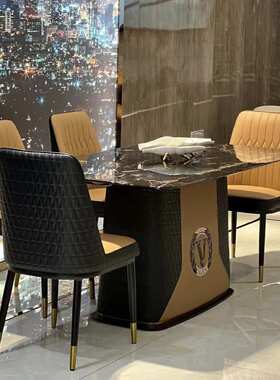 Visionnaire意式天然大理石餐桌椅组合岩板奢人造餐厅设计师家具