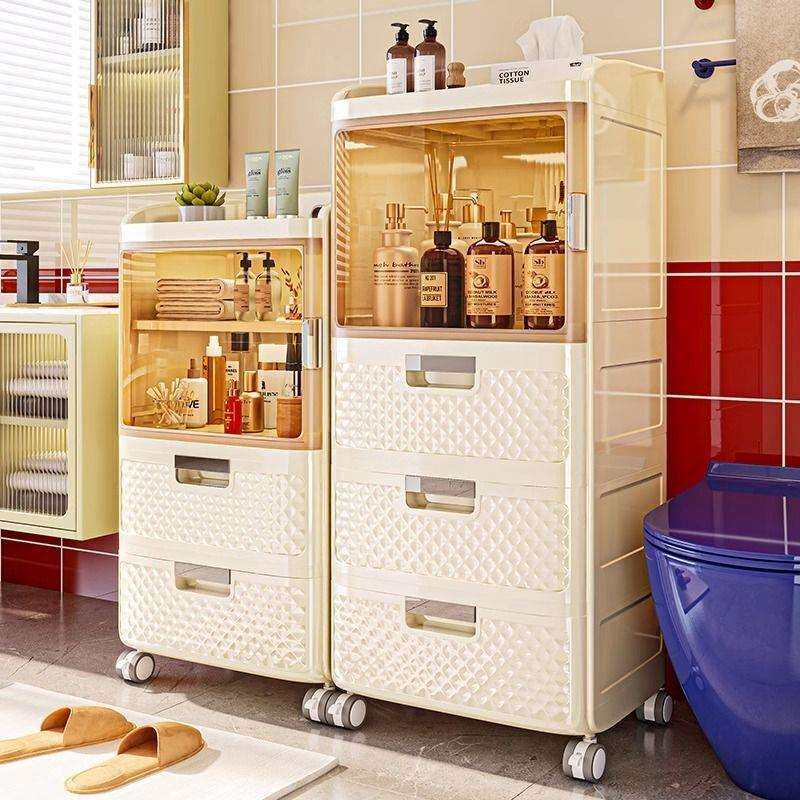 卫生间夹缝收纳柜免安装抽屉式浴室厕所置物架洗手间落地储物柜子