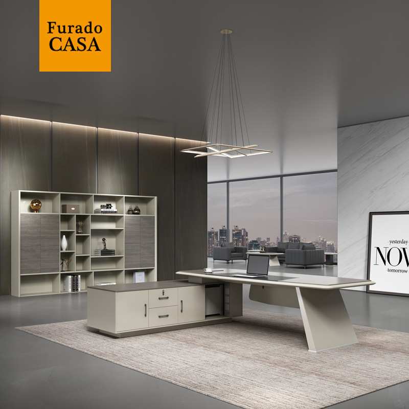 广东办公桌总裁经理主管桌大班台简约现代美观单人商用办公室家具