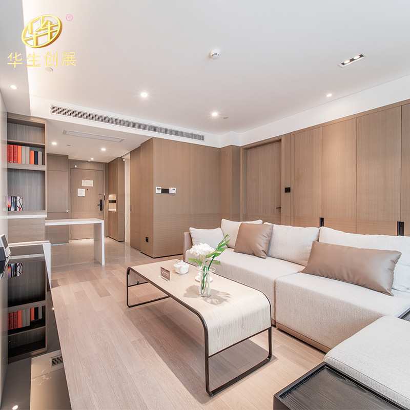 宾馆快捷酒店家具标间全套电视桌民宿公寓单双人板式专用床箱床架