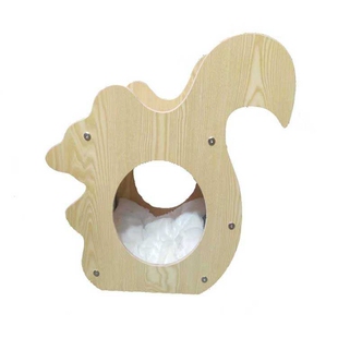 猫床 木制松鼠猫窝狗窝四季通用宠物窝实木小型犬猫床宠物床