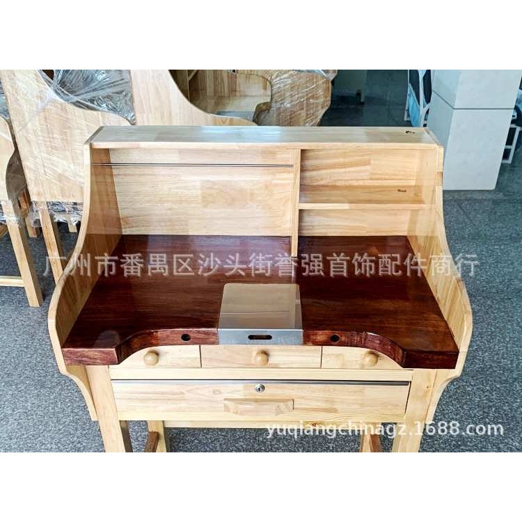 橡木拼接实木桌面工作台 首饰加工执模桌子打金台 金店维修功夫台