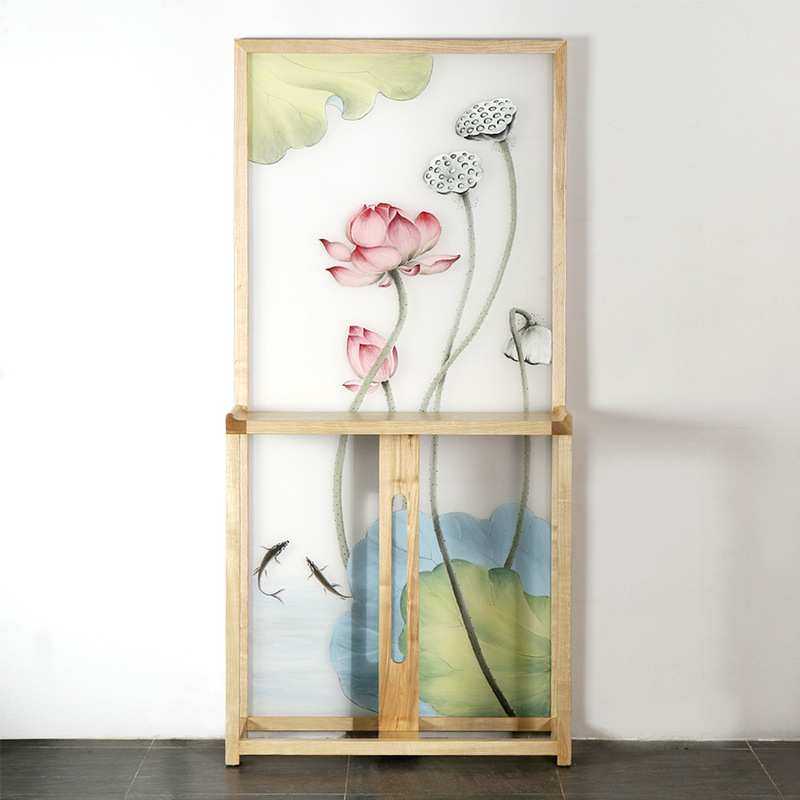 屏风隔断客厅新中式入户玄关案台卧室遮挡家用移动简实木现代座屏