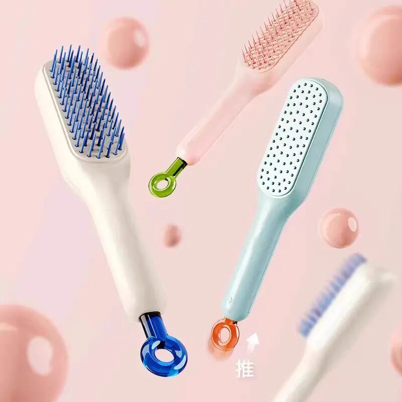 【下单立减50】一键清理掉发伸缩气垫梳头皮按摩梳干湿两用RX