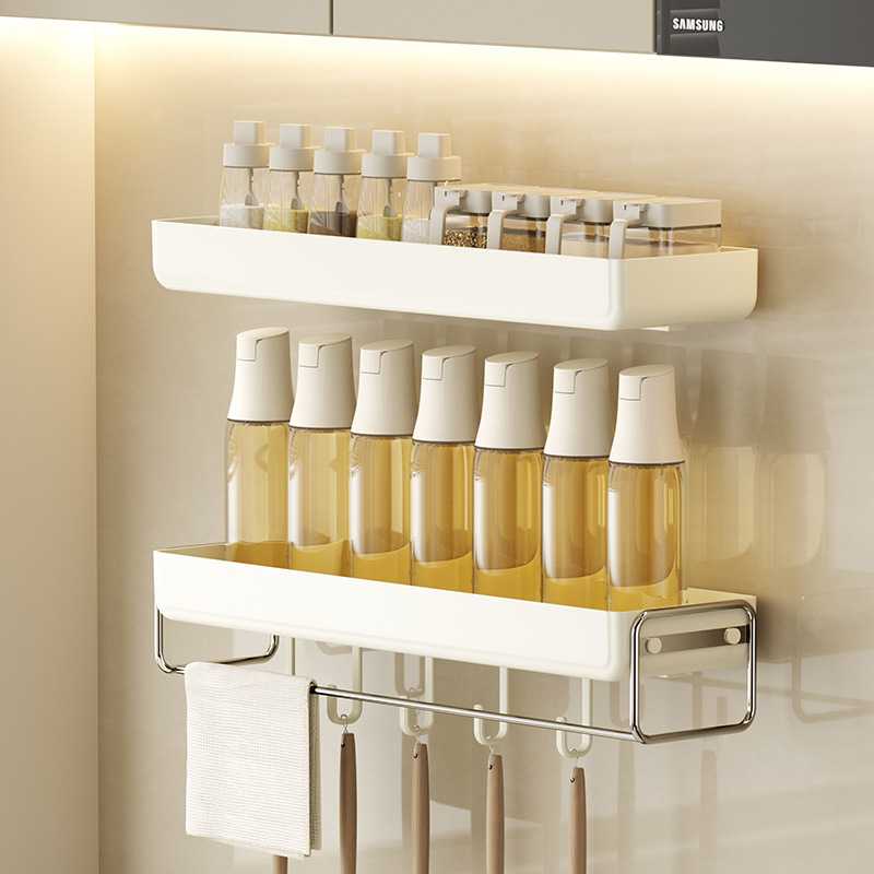 壁挂调料架不锈钢多功能置物架放调料厨房调味料油壶收纳架上墙