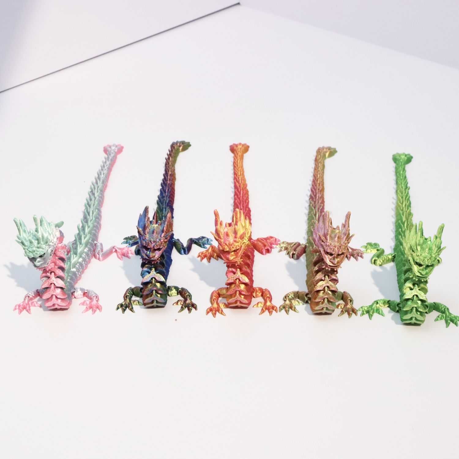 3d打印龙模型站立龙解压玩具关节龙创意摆件可活动彩龙全身可动