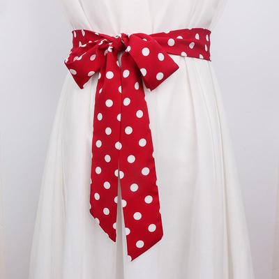 波点丝带腰带配牛仔裤皮带女丝巾细丝绸装饰裙子长条裤子布条百搭