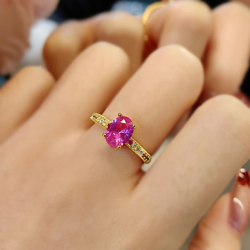 复古法式中古风红刚玉戒指