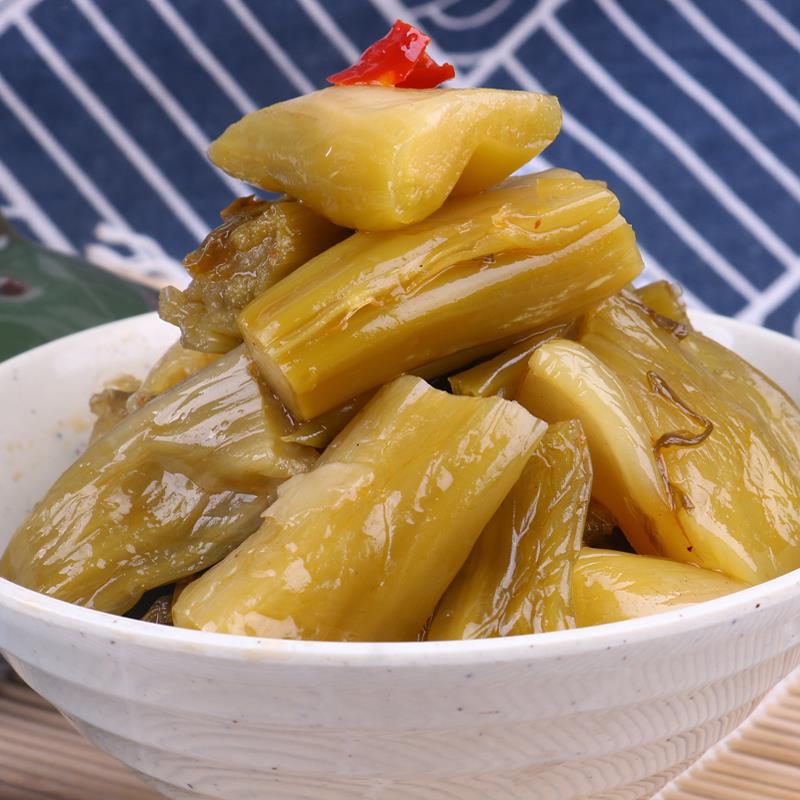 菜梗即食腌制菜蒂头咸菜泡菜微辣下饭菜台州温岭特产500g*2冷菜