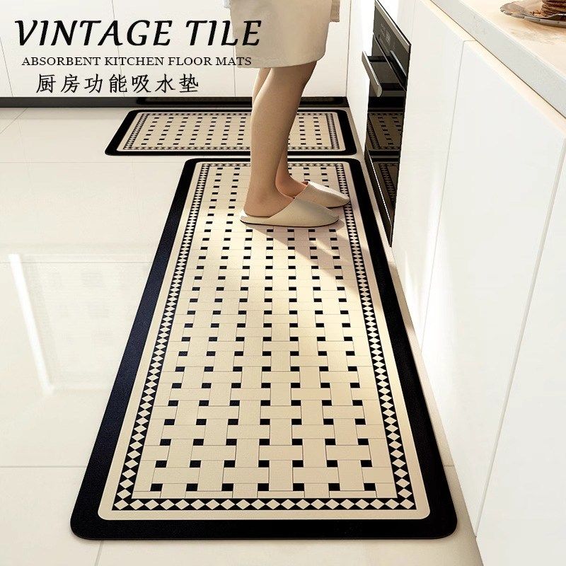 厨房地垫防滑防油可擦免洗硅藻泥轻奢高级新款吸水防脏地毯脚垫子,居家布艺,厨房地垫,淘宝优惠券,粉丝福利购,淘宝优惠卷