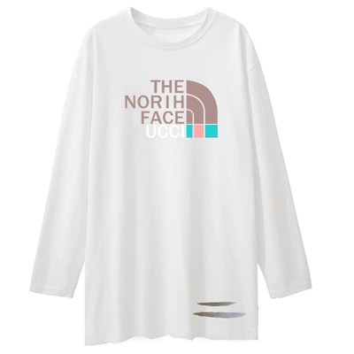 秋冬季中长款加绒打底衫女宽松破洞大版纯棉遮盖屁股内搭叠穿卫衣