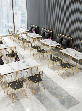 奶茶店桌椅组合甜品店简约清新休闲咖啡厅小吃店饮品餐饮店沙发
