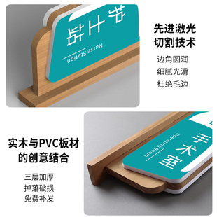 加厚实木医院门牌诊室科室牌定制专家门诊病房侧挂可更换标识牌口