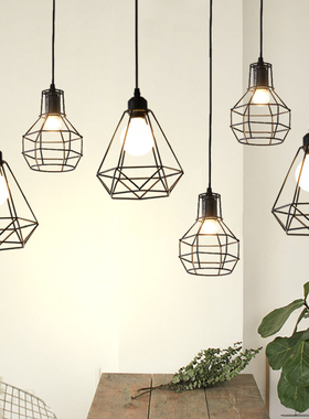 北欧铁艺餐厅吊灯三头工业风创意个性饭店吧台小吊灯过道餐厅灯具