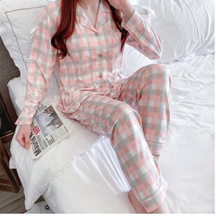 女150加小码 家居服两件套装 145CM娇小纯棉长袖 小个子睡衣女秋季