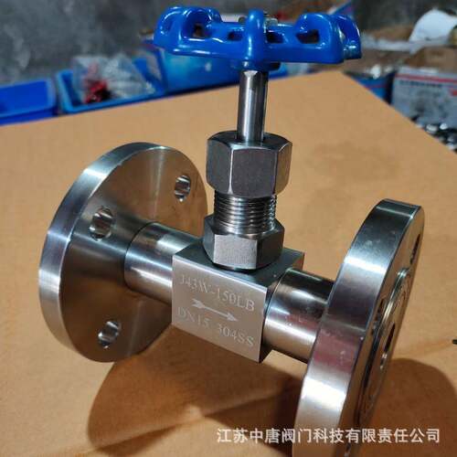 J43W-150LBP不锈钢美标仪表针型阀 法兰式针型阀 304针型截止阀