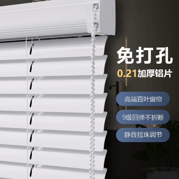 卫生间百叶2023新款窗帘卷帘办公室遮光升降秋冬免打孔安装卷拉式