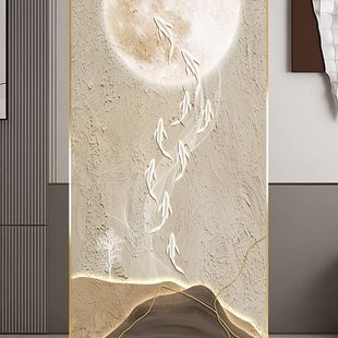 简约现代轻奢铝合金客厅卧室移动屏风隔断墙酒店入户玄关实木座屏
