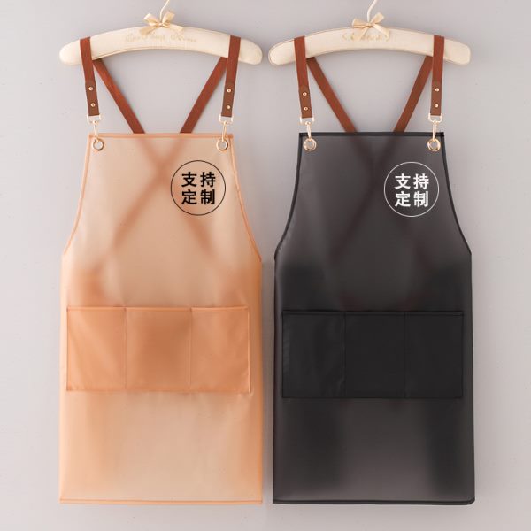 2023新款围裙女免洗防水防油家用厨房做饭围腰工作服LOGO定制印字