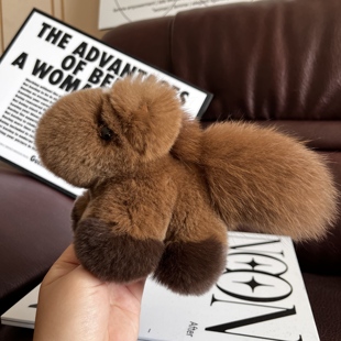 真獭兔毛可爱小马包包挂件公仔毛绒小马玩偶毛绒小马钥匙扣挂饰